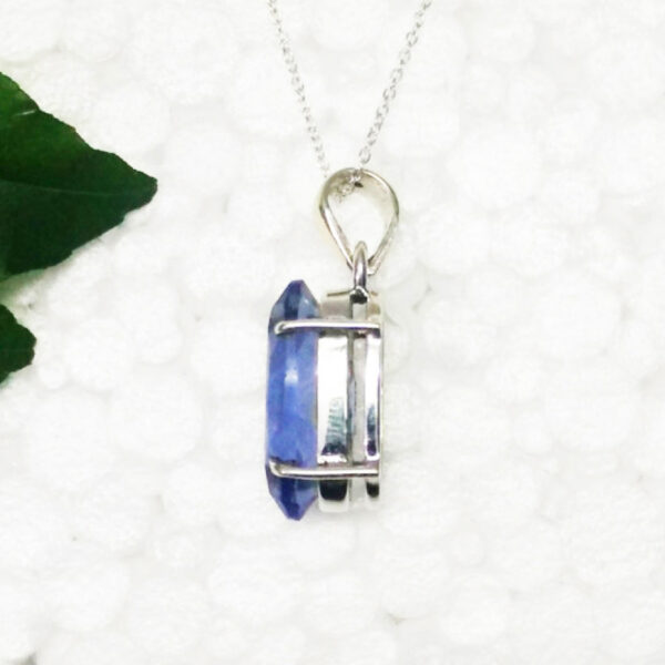 925 Sterling Silver Iolite Necklace Handmade Jewelry Gemstone Birthstone Pendant