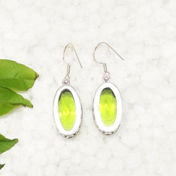 925 Sterling Silver Peridot Earrings Handmade Jewelry Gemstone Birthstone Earrings