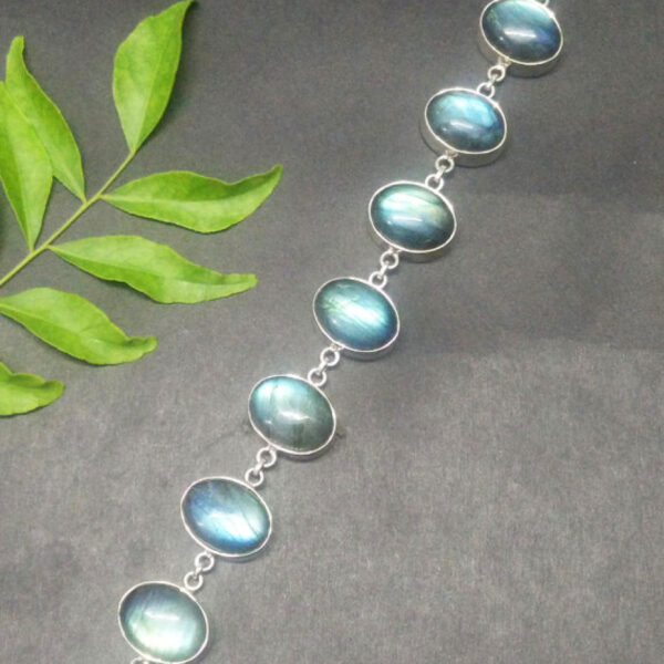 925 Sterling Silver Labradorite Bracelet Handmade Jewelry Gemstone Birthstone Bracelet side picture