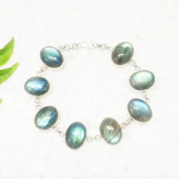 925 Sterling Silver Labradorite Bracelet Handmade Jewelry Gemstone Birthstone Bracelet front picture