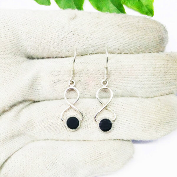 925 Sterling Silver Black Tourmaline Earrings Handmade Jewelry Gemstone Birthstone Earrings