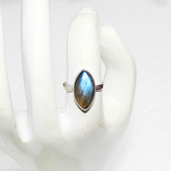 925 Sterling Silver Labradorite Ring Handmade Jewelry Gemstone Birthstone Ring hand picture