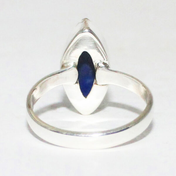 925 Sterling Silver Lapis Ring Handmade Jewelry Gemstone Birthstone Ring back picture