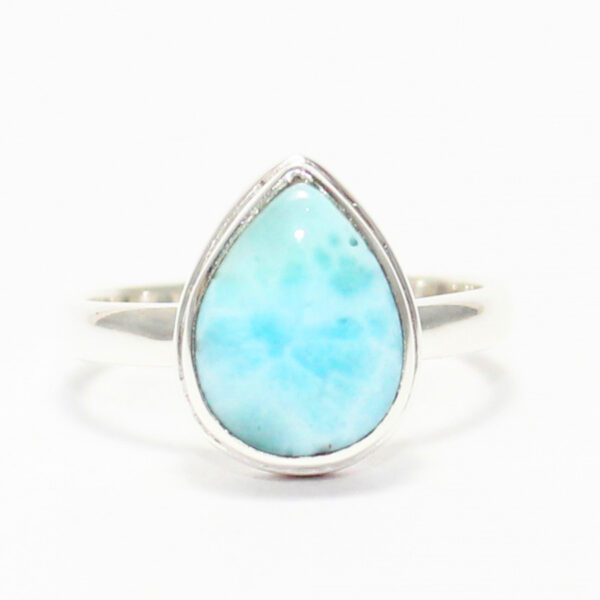 925 Sterling Silver Larimar Ring Handmade Jewelry Gemstone Birthstone Ring front picture