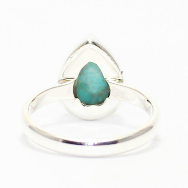 925 Sterling Silver Larimar Ring Handmade Jewelry Gemstone Birthstone Ring back picture