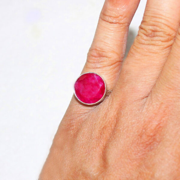 925 Sterling Silver Ruby Ring Handmade Jewelry Gemstone Birthstone Ring hand picture