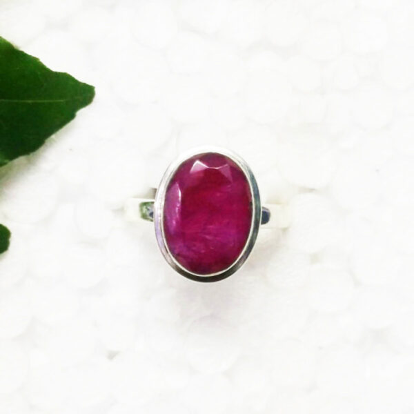 925 Sterling Silver Ruby Ring Handmade Jewelry Gemstone Birthstone Ring front picture