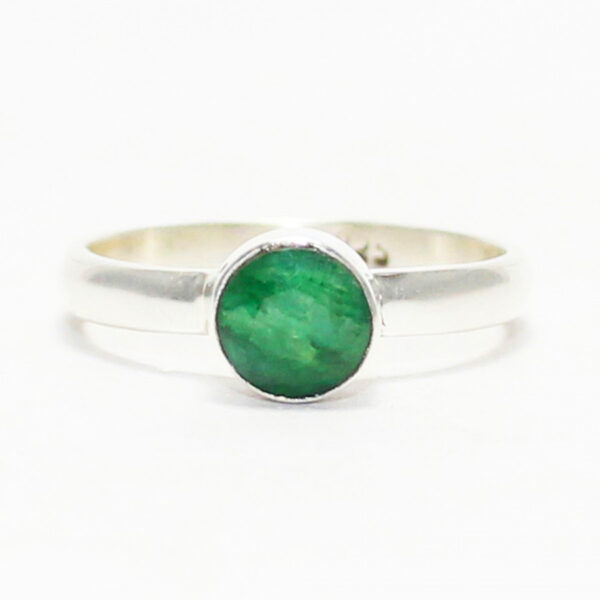 925 Sterling Silver Emerald Ring Handmade Jewelry Gemstone Birthstone Ring front picture