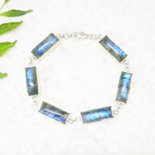 925 Sterling Silver Labradorite Bracelet Handmade Jewelry Gemstone Birthstone Bracelet front picture