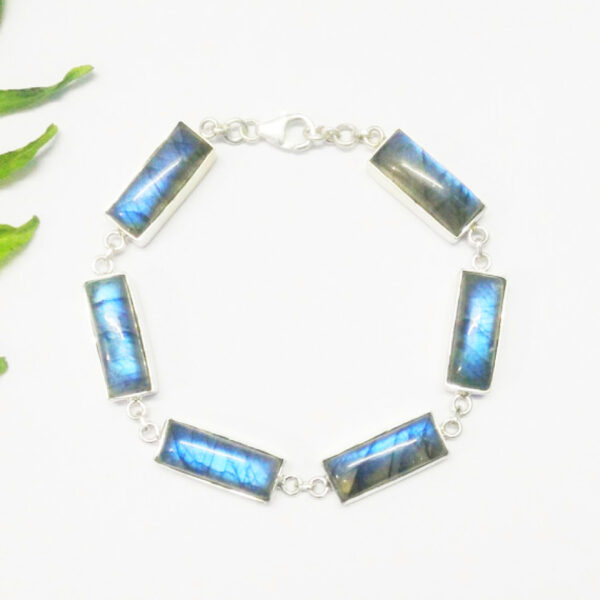 925 Sterling Silver Labradorite Bracelet Handmade Jewelry Gemstone Birthstone Bracelet