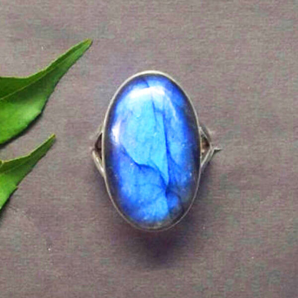 925 Sterling Silver Labradorite Ring Handmade Jewelry Gemstone Birthstone Ring front picture