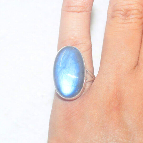 925 Sterling Silver Labradorite Ring Handmade Jewelry Gemstone Birthstone Ring hand picture