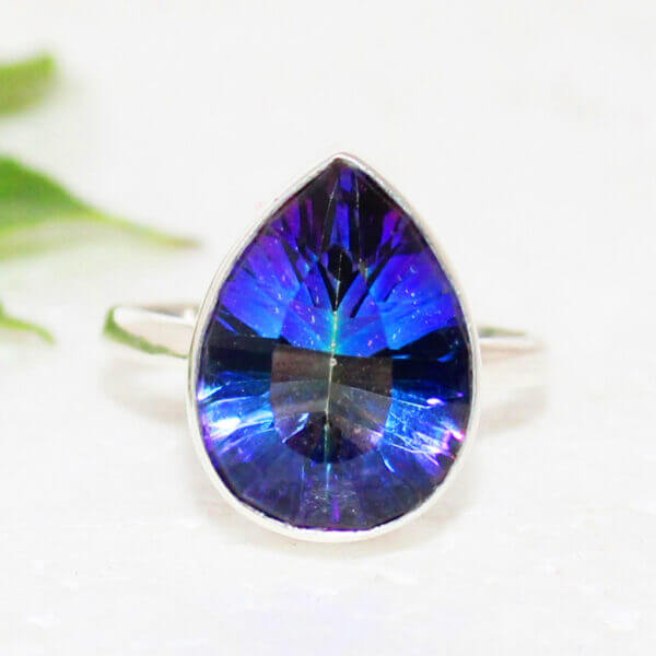 925 Sterling Silver Mystic Topaz Ring Handmade Jewelry Gemstone Birthstone Ring front picture