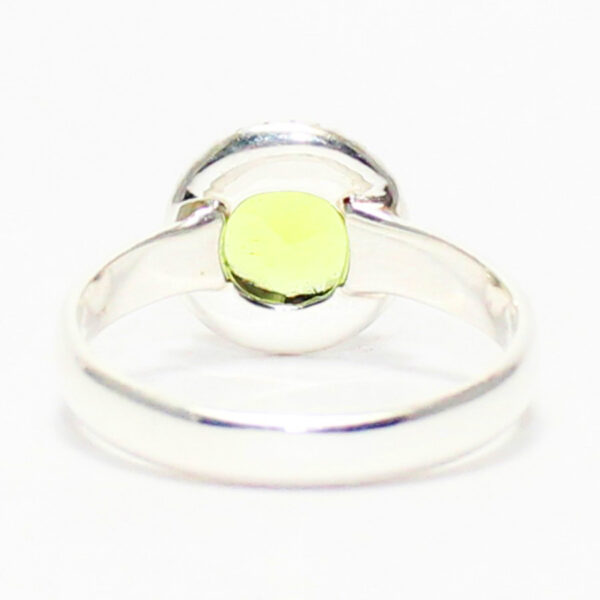 925 Sterling Silver Peridot Ring Handmade Jewelry Gemstone Birthstone Ring back picture