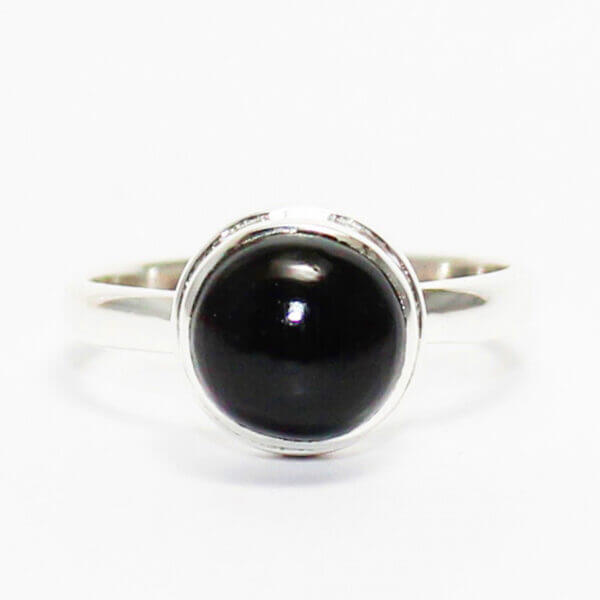 925 Sterling Silver Black Tourmaline Ring Handmade Jewelry Gemstone Birthstone Ring front picture