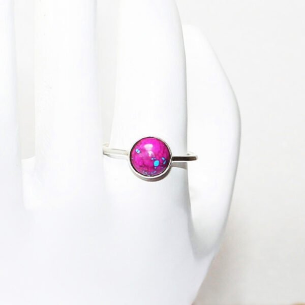 925 Sterling Silver Purple Turquoise Ring Handmade Jewelry Gemstone Birthstone Ring hand picture