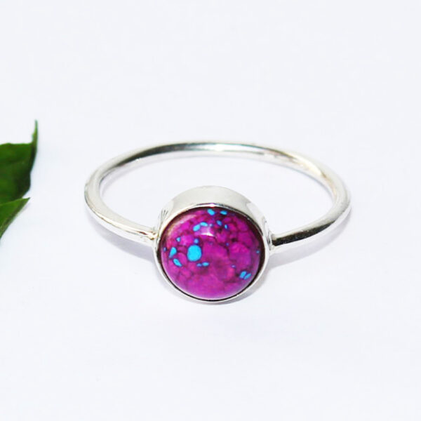 925 Sterling Silver Turquoise Ring Handmade Jewelry Gemstone Birthstone Ring front picture