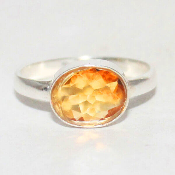 925 Sterling Silver Golden Topaz Ring Handmade Jewelry Gemstone Birthstone Ring front picture