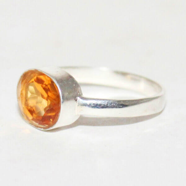 925 Sterling Silver Golden Topaz Ring Handmade Jewelry Gemstone Birthstone Ring side picture