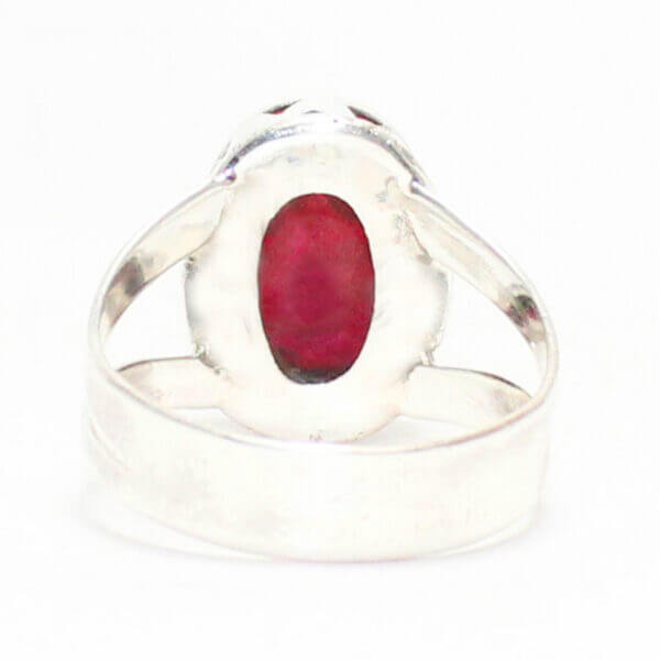 925 Sterling Silver Ruby Ring Handmade Jewelry Gemstone Birthstone Ring back picture