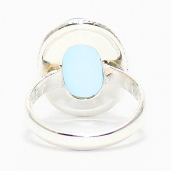 925 Sterling Silver Chalcedony Ring Handmade Jewelry Gemstone Birthstone Ring back picture