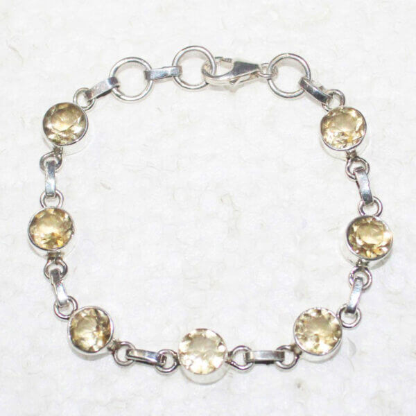 925 Sterling Silver Citrine Bracelet Handmade Jewelry Gemstone Birthstone Bracelet front picture