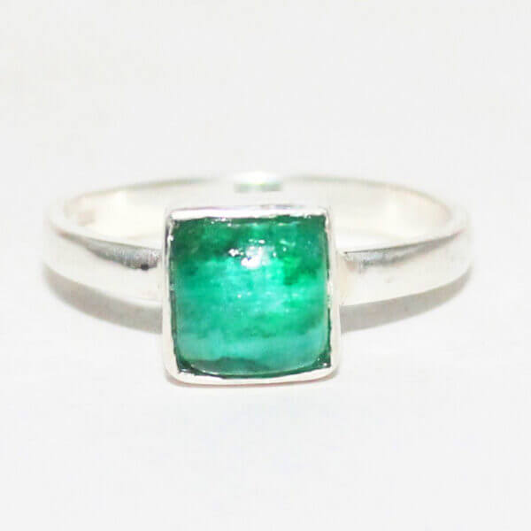 925 Sterling Silver Emerald Ring Handmade Jewelry Gemstone Birthstone Ring front picture