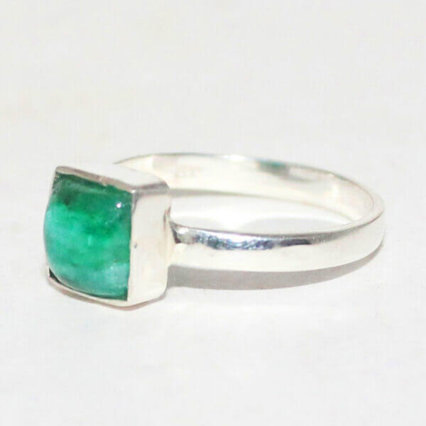 925 Sterling Silver Emerald Ring Handmade Jewelry Gemstone Birthstone Ring side picture