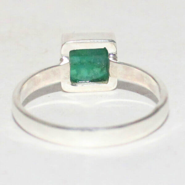 925 Sterling Silver Emerald Ring Handmade Jewelry Gemstone Birthstone Ring back picture