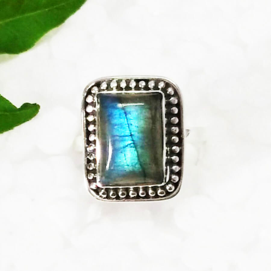 925 Sterling Silver Labradorite Ring, Handmade Jewelry, Gemstone Birthstone Ring, Gift For Her