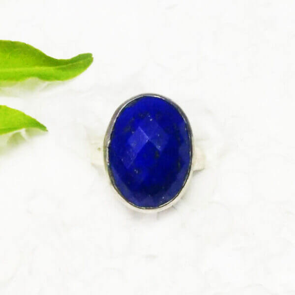 925 Sterling Silver Lapis Ring Handmade Jewelry Gemstone Birthstone Ring front picture