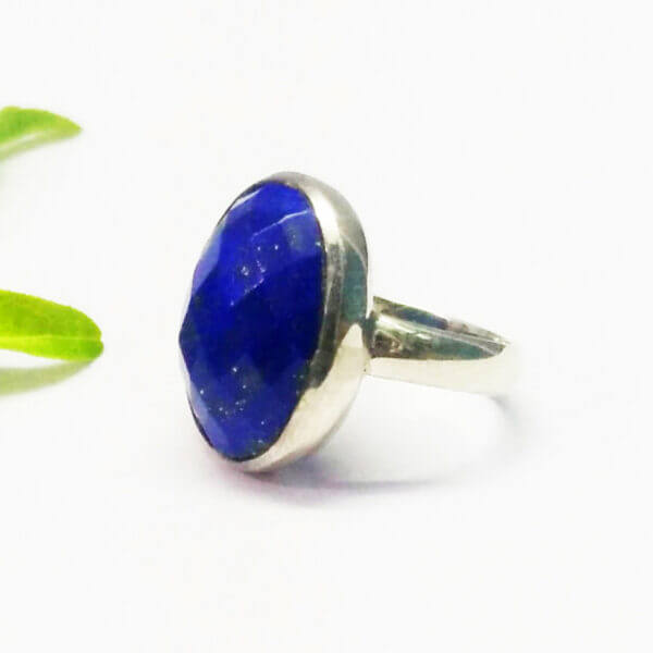 925 Sterling Silver Lapis Ring Handmade Jewelry Gemstone Birthstone Ring side picture