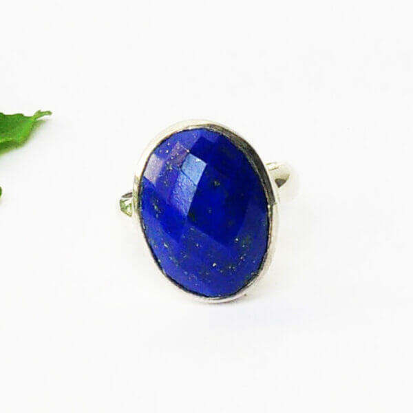 925 Sterling Silver Lapis Ring Handmade Jewelry Gemstone Birthstone Ring front picture