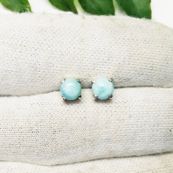 925 Sterling Silver Larimar Earrings Handmade Jewelry Gemstone Birthstone Earrings