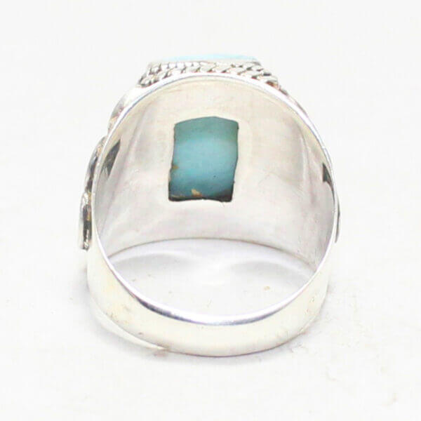 925 Sterling Silver Larimar Ring Handmade Jewelry Gemstone Birthstone Ring back picture