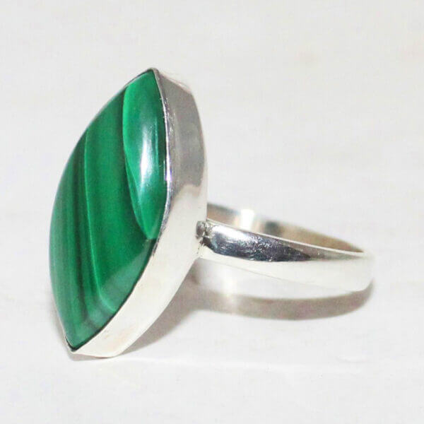 925 Sterling Silver Malachite Ring Handmade Jewelry Gemstone Birthstone Ring side picture