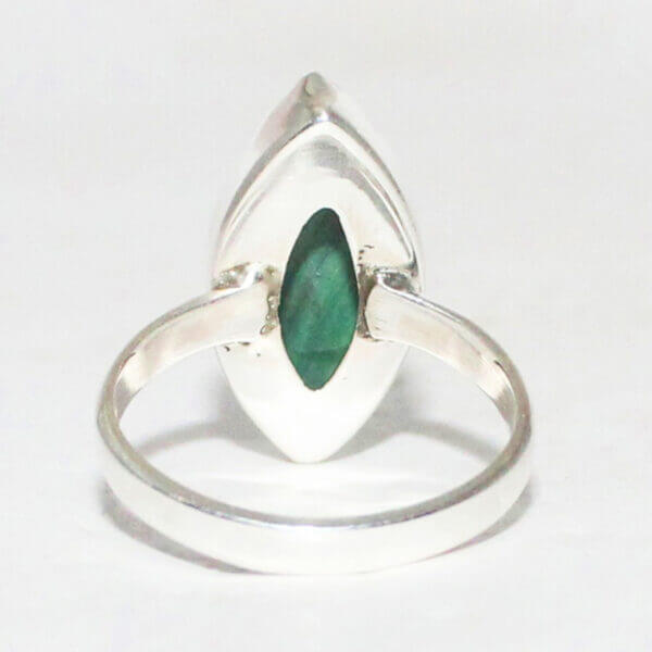 925 Sterling Silver Malachite Ring Handmade Jewelry Gemstone Birthstone Ring back picture