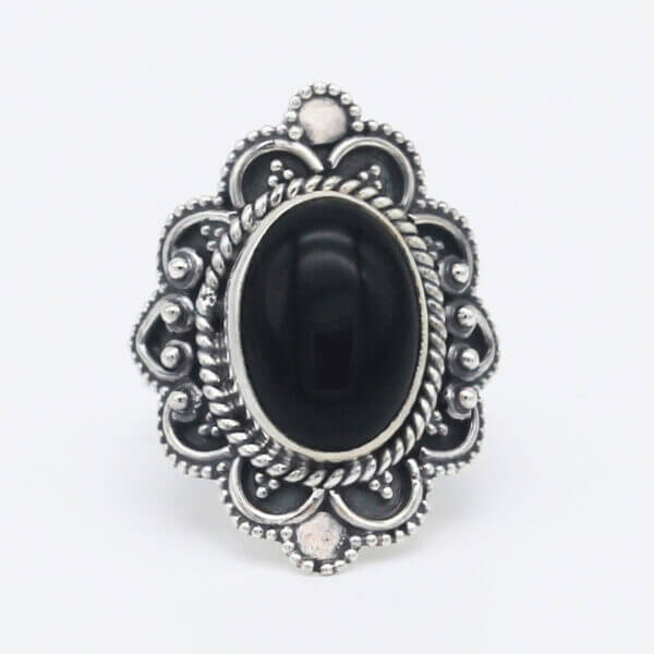 925 Sterling Silver Black Onyx Ring Handmade Jewelry Gemstone Birthstone Ring front picture