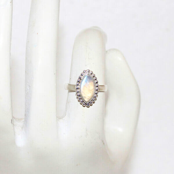 925 Sterling Silver Rainbow Moonstone Ring Handmade Jewelry Gemstone Birthstone Ring hand picture