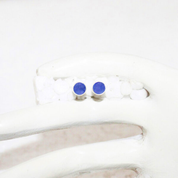 925 Sterling Silver Blue Sapphire Earrings Handmade Jewelry Gemstone Birthstone Earrings hand picture