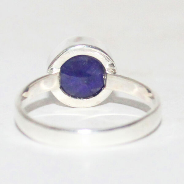 925 Sterling Silver Blue Sapphire Ring Handmade Jewelry Gemstone Birthstone Ring back picture