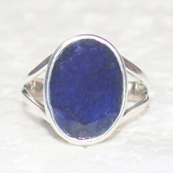 925 Sterling Silver Blue Sapphire Ring Handmade Jewelry Gemstone Birthstone Ring front picture