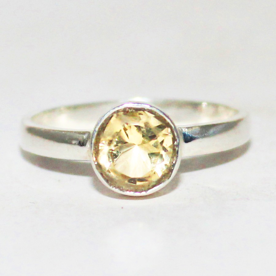 925 Sterling Silver Citrine Ring, Handmade Jewelry, Gemstone Birthstone Ring, Gift For Women