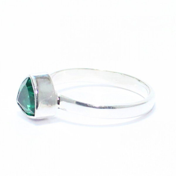 925 Sterling Silver Emerald Ring Handmade Jewelry Gemstone Birthstone Ring side picture