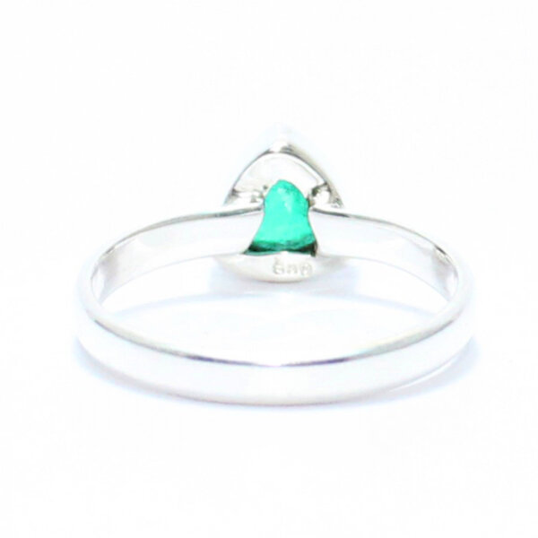 925 Sterling Silver Emerald Ring Handmade Jewelry Gemstone Birthstone Ring back picture