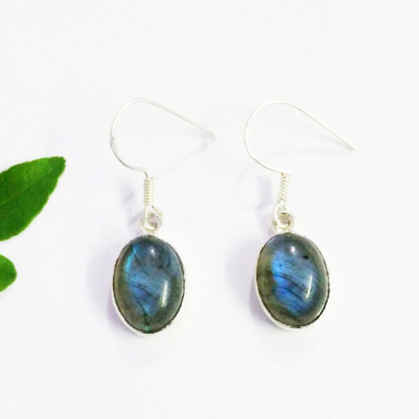 925 Sterling Silver Labradorite Earrings Handmade Jewelry Gemstone Birthstone Earrings front picture