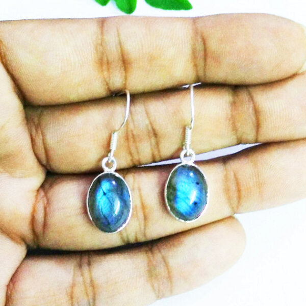 925 Sterling Silver Labradorite Earrings Handmade Jewelry Gemstone Birthstone Earrings