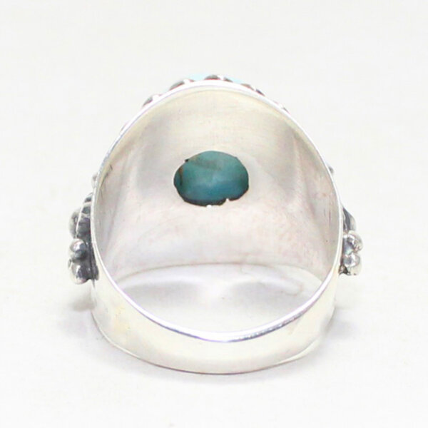 925 Sterling Silver Larimar Ring Handmade Jewelry Gemstone Birthstone Ring back picture