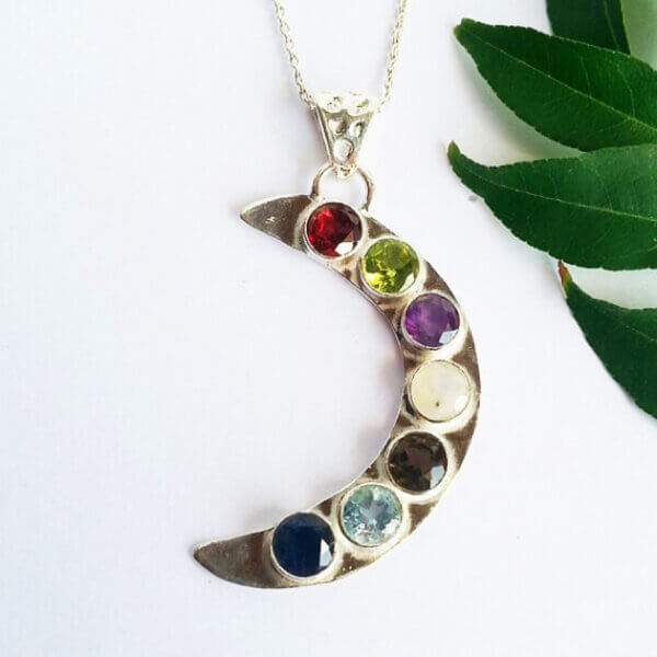 925 Sterling Silver Multi Stone Necklace Handmade Jewelry Gemstone Birthstone Pendant