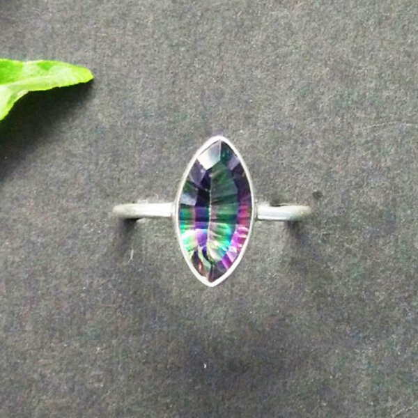 925 Sterling Silver Mystic Topaz Ring Handmade Jewelry Gemstone Birthstone Ring front picture